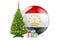 Christmas and New Year in Tajikistan, concept. Christmas tree and gift boxes with Tajik flag, 3D rendering