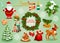 Christmas and New Year traditional symbol set