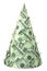 Christmas new year tree dollar concept