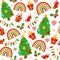 Christmas or New Year vector seamless pattern