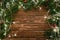 Christmas and New Year wooden background with decorations.