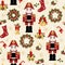 Christmas and New Years seamless pattern
