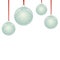 Christmas NewYear balls with snowflakes and ribbon hanging