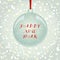 Christmas NewYear greeting card with ball on snowflakes background