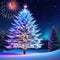 christmas night fireworks ai render year new holiday