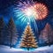 christmas night fireworks ai render year new holiday