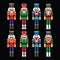 Christmas nutcracker - soldier figurine icons set on black