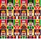 Christmas Nutcrackers Vector Illustration. Seamless new year pattern with toy soldiers.