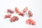 Christmas objects, plastic animals pigs for nativity diorama is