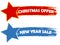 Christmas offer, new year sale - two drawn banners