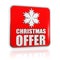 Christmas offer red banner with snowflake symbol