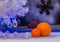 Christmas, orange, wallpaper. Photo in old image style.