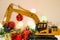 Christmas ornament and Excavator model , Holiday celebration co