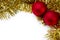 Christmas ornament and gold garland