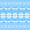 Christmas ornament pattern, blue nordic style