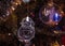 Christmas ornament Santa Claus illuminated with transparent ball Love