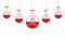 Christmas ornaments hanging with ribbon isolated background. Santa claus snowman reindeer gift box and christmas tree in snow glob