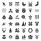 Christmas ornaments icon set, solid glyphs design material