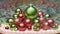 a christmas ornaments red green glass shiny lights twinkle light motion pile holiday decorations video