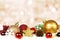 Christmas ornaments with twinkling background