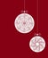 Christmas ornaments. Vector. Red Xmas design template.