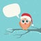 Christmas Owl Santa Hat Chat Communication Bubble