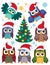 Christmas owls thematic set 1