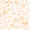Christmas pale orange snowflakes seamless pattern vector