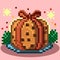 Christmas panettone,Pixel art,8-bit pixel vector,Christmas,Panettone,vector