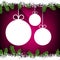 Christmas paper balls on magenta background.