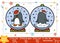 Christmas Paper Crafts for children, Snowball with a penguin
