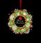 Christmas paper red and green hanging wreath with snowflakes