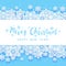 Christmas paper snowflakes border on blue background for Your winter holiday design