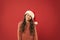 Christmas party. Christmas holiday invitation. Positivity concept. Good mood. Winter traditions. Adorable girl with long