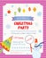 Christmas party funny poster with decorations