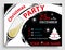 Christmas party invitation horizontal template with champagne wineglass. New Year background. Vector