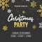Christmas party invitation poster design. Retro gold typography