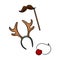 Christmas party items moustache reindeer horns and rudolph nose doodle elements