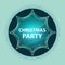 Christmas Party magical glassy sunburst blue button sky blue background