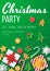 Christmas party poster template with christmas element on green background. Papercut style.