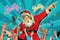 Christmas party Santa Claus singer