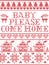 Christmas pattern Baby please come home carol seamless pattern inspired by Nordic culture festive winter in cross stitch