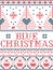 Christmas pattern Blue Christmas carol seamless pattern inspired by Nordic culture festive winter in cross stitch