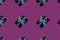 Christmas pattern burgundy gift boxes on purple background
