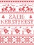 Christmas pattern dutch Zalig Kerstfeest seamless pattern inspired by Nordic culture festive winter in cross stitch