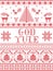 Christmas pattern God Yule seamless pattern inspired by Nordic culture festive winter in cross stitch with heart, snow