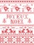 Christmas pattern Joyeux Noel seamless pattern inspired by Nordic culture festive winter in cross stitch with heart, snowf