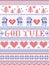 Christmas pattern Merry Christmas in Norwegian God Yule seamless pattern inspired by Nordic culture festive winter stitched