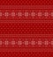 Christmas pattern nordic vector in red and white. Scandinavian cross stitch seamless stripes pattern with snowflakes for New Year.