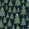 Christmas pattern - varied Xmas trees and snowflakes. Simple seamless Happy New Year background.